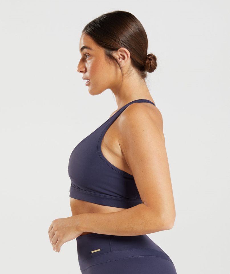 Women's Gymshark Whitney Mesh Sports Bra Navy | NZ 9ACUIV